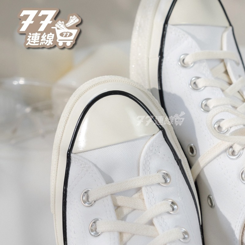 Converse 1970 帆布鞋低筒高筒全白黑線白米白奶油頭A02306C-細節圖4