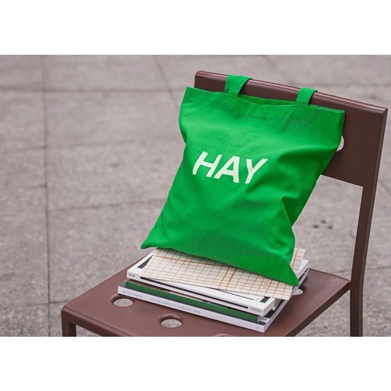 全現貨12H  HAY Tote Bag 正品🇩🇰logo藍色購物袋 綠色限定款帆布袋㆐LOSO㆐旅行袋大容量出國-細節圖4