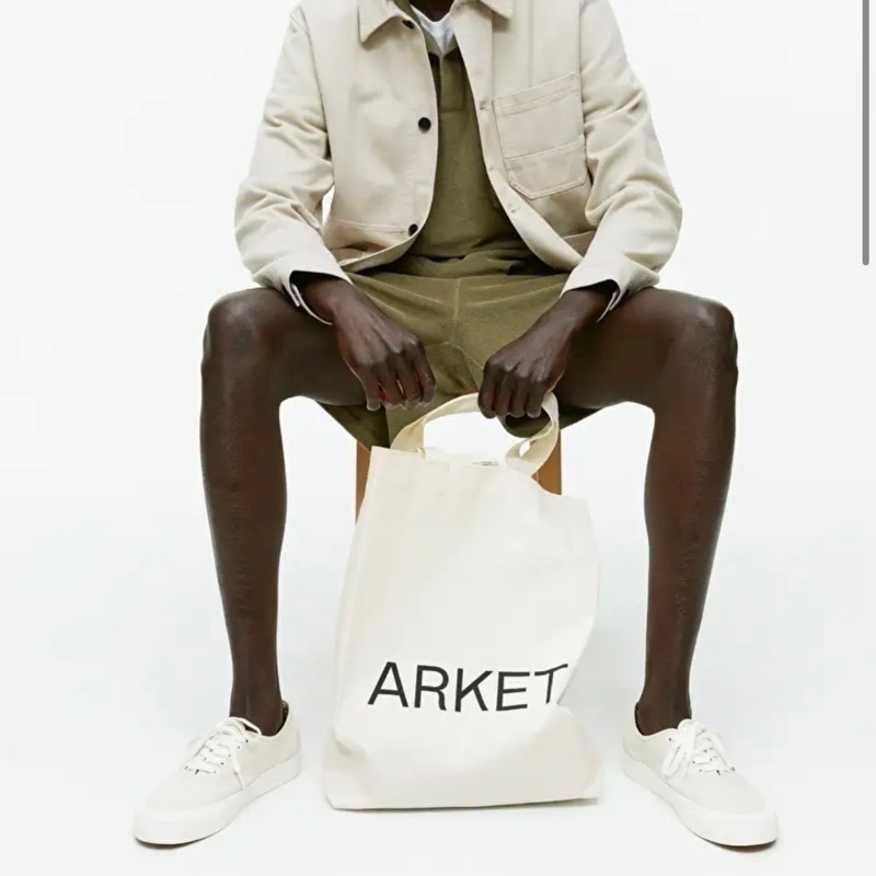 現貨｜正品🇬🇧ARKET Canvas Tote Bag環保棉帆布袋㆐LOSO家居㆐出國 韓國帆布包博主大容量-細節圖2