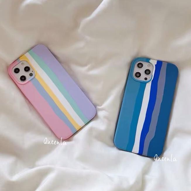ins彩虹系列液態硅膠殼適用 iPhone12 / 12Pro 手機殼 全包液態-細節圖2