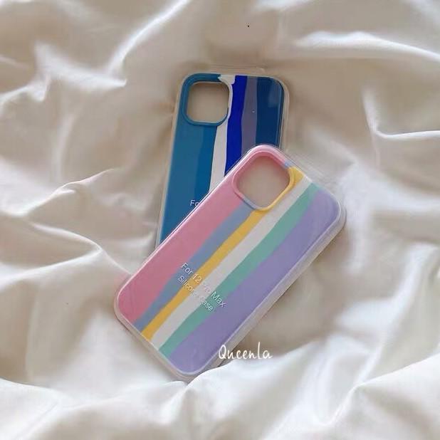 ins彩虹系列液態硅膠殼適用 iPhone12 / 12Pro 手機殼 全包液態-細節圖3