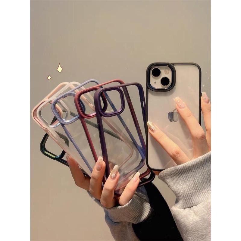 iphone透明金屬盾手機殼 防摔殼  撞色 軍規 手機殼 適用於14 11 12 12pro 13 13pro max-細節圖6