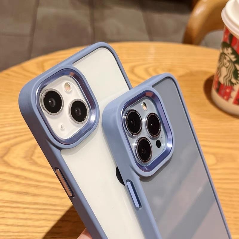 iphone透明金屬盾手機殼 防摔殼  撞色 軍規 手機殼 適用於14 11 12 12pro 13 13pro max-細節圖8