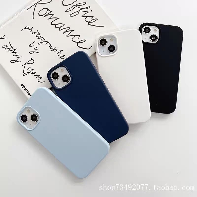 iPhone14pro 手機殼 蘋果 14 PROMAX 經典直邊液態矽膠手機殼 全包防摔素色簡約保護套-細節圖2