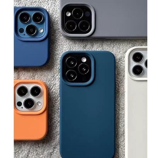 iPhone14pro 手機殼 蘋果 14 PROMAX 經典直邊液態矽膠手機殼 全包防摔素色簡約保護套-細節圖3