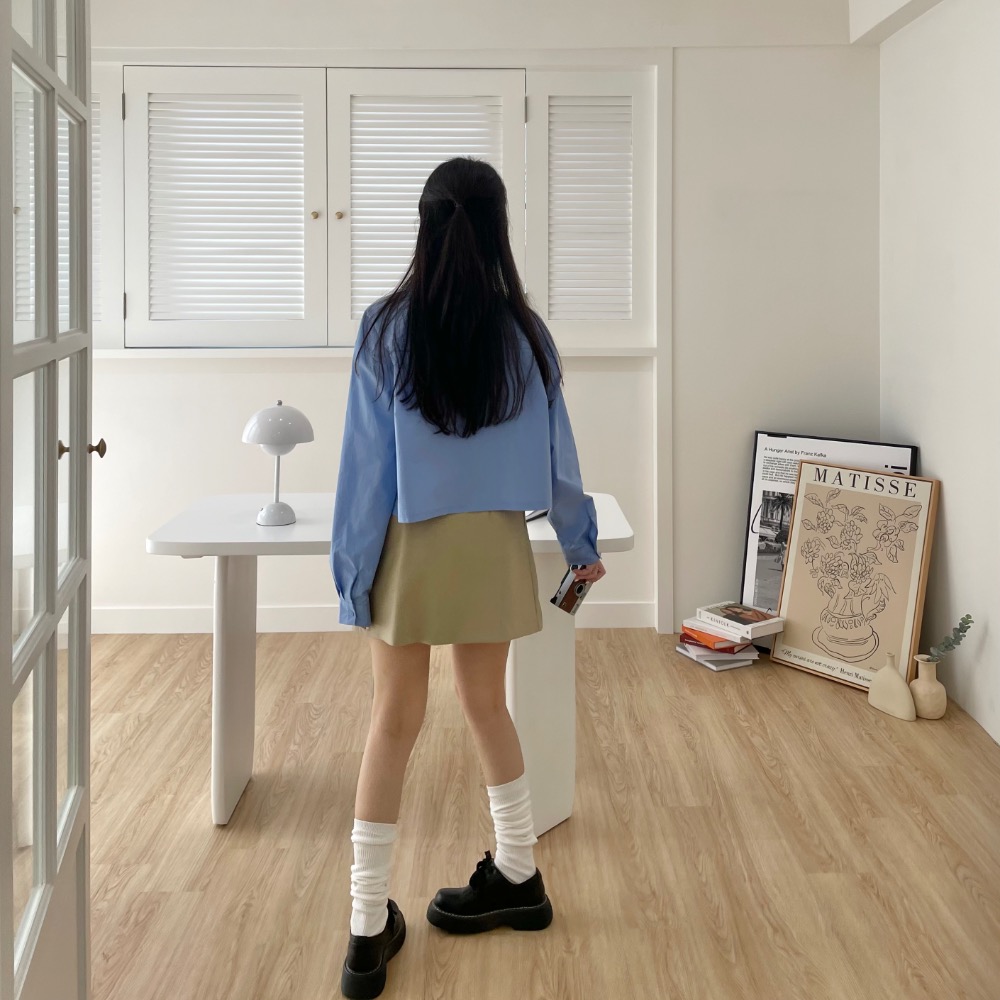 韓國 正韓 百摺裙 短裙 側拉鍊 斜折裙 (深灰M/卡其S現貨)-細節圖4