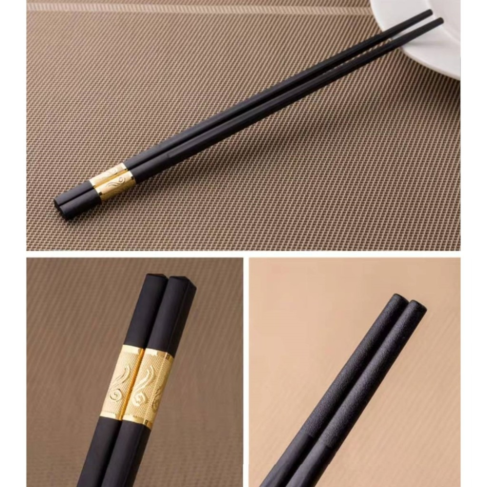 金福如意合金筷 筷子 10雙【台灣公司出貨 】金福如意合金筷 日式合金筷 抗菌筷 耐熱筷 飯店專用高玻筷 合金筷-細節圖3