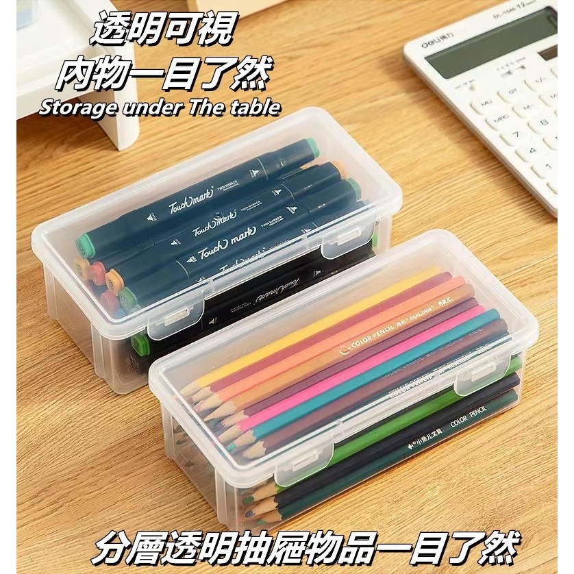 萬用透明收納盒 透明收納盒 5個/組 【台灣公司出貨】收納達人-文具收納盒 文具收納盒 萬用收納盒 鉛筆盒-細節圖3