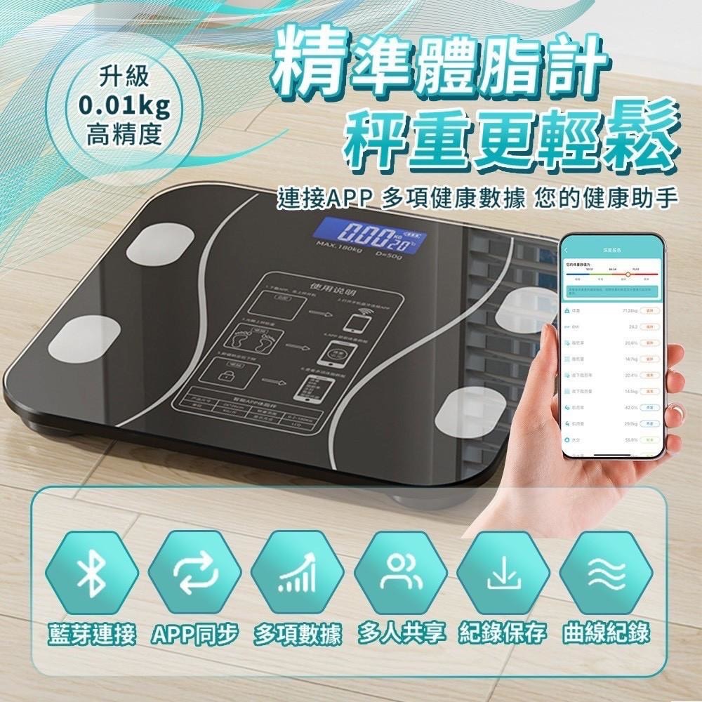 台灣認證合格 藍芽體脂計 體重計 藍芽體脂計 體重秤 LED體重計 家用體重機 BMI APP連接-細節圖7