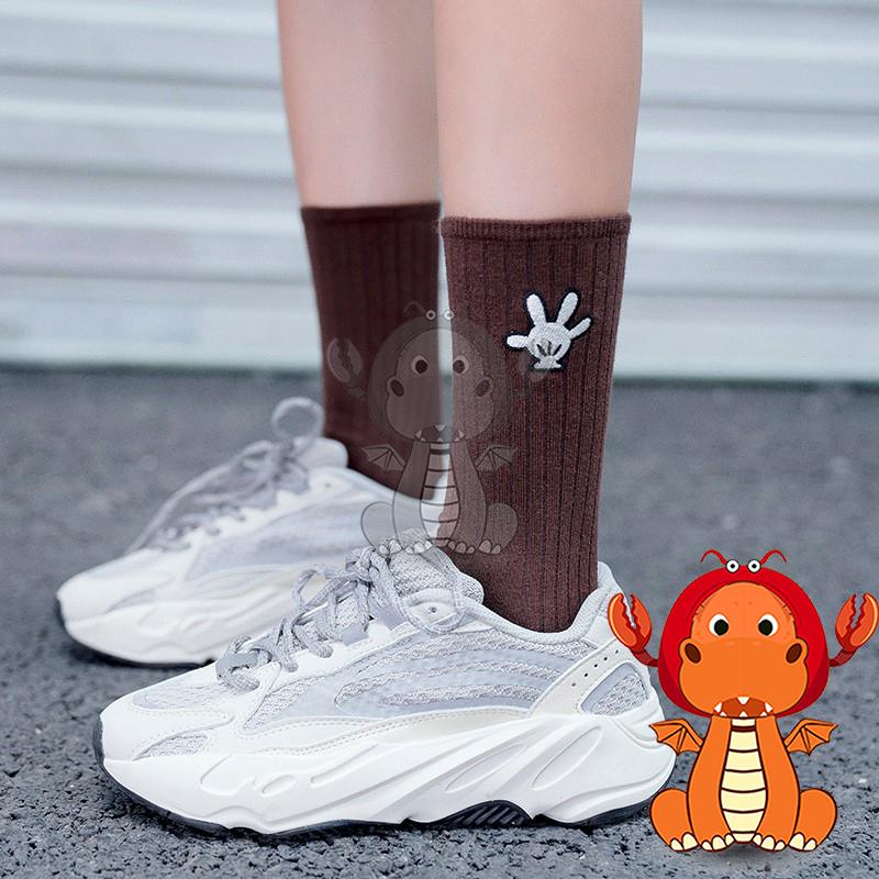 春秋新款襪子 全棉笑臉襪子 小表情襪 舒適可愛襪子 小圖案男女中筒 秋襪 唯龍購物-細節圖4