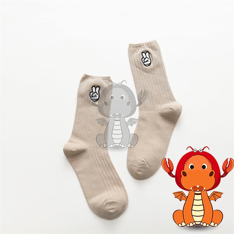 春秋新款襪子 全棉笑臉襪子 小表情襪 舒適可愛襪子 小圖案男女中筒 秋襪 唯龍購物-細節圖7