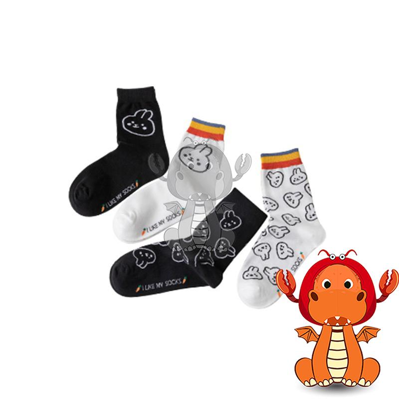 J405 爆款女士中筒襪 透氣款襪子 中筒女襪 卡通襪子 圖案可愛小兔子全棉襪子 唯龍購物-細節圖6