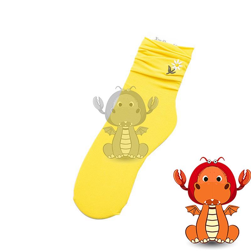 Z-041 新款日系 女襪 小雛菊襪子 小雛菊圖案襪子 超薄透氣襪子 女夏季長筒天鵝絨 堆堆襪 唯龍購物-細節圖5