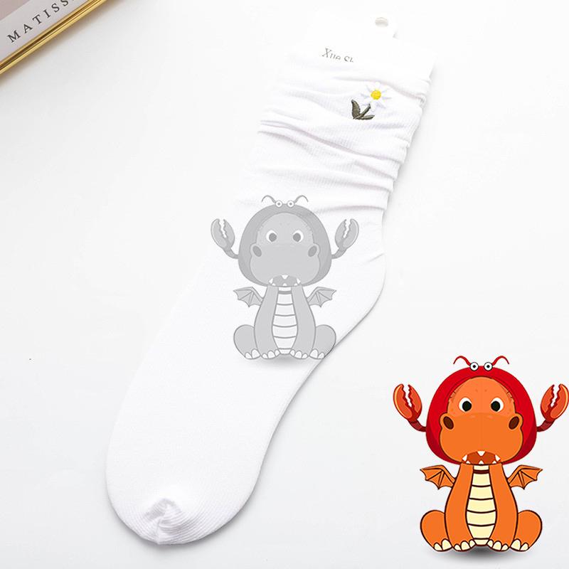 Z-041 新款日系 女襪 小雛菊襪子 小雛菊圖案襪子 超薄透氣襪子 女夏季長筒天鵝絨 堆堆襪 唯龍購物-細節圖8