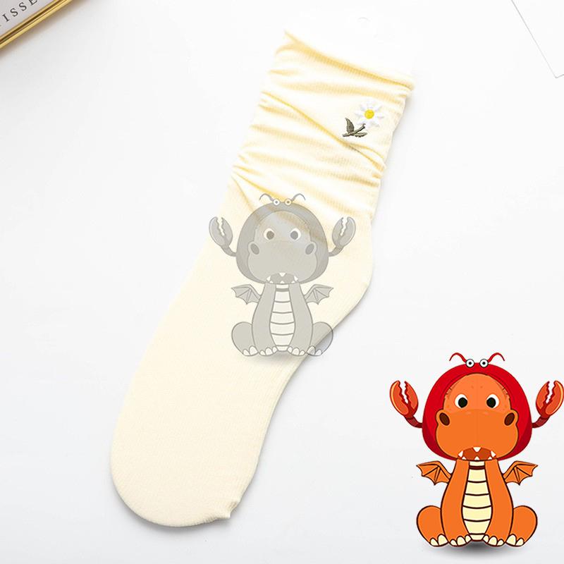 Z-041 新款日系 女襪 小雛菊襪子 小雛菊圖案襪子 超薄透氣襪子 女夏季長筒天鵝絨 堆堆襪 唯龍購物-細節圖9