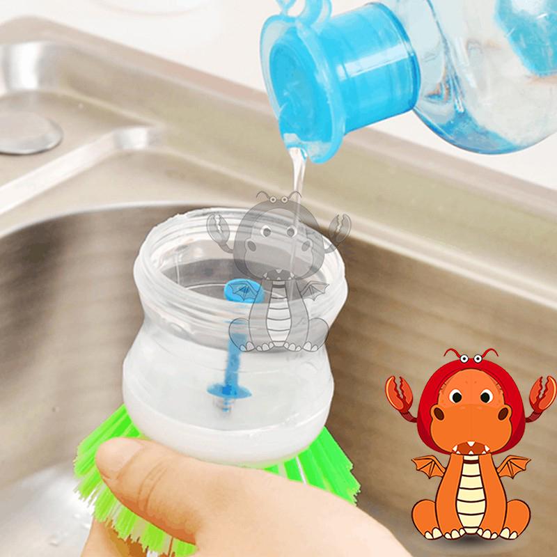 按壓出液清潔刷 壓液洗鍋刷 洗碗刷刷子 刷具 去汙刷 洗碗刷 洗衣刷 液壓式 刷子 清潔 地板刷 浴室 自動加液-細節圖2