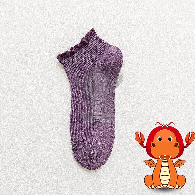 F-021 春夏新款襪子 船襪子 花邊短筒襪子 純色簡約全棉襪子 日系襪 糖果色襪子 透氣吸汗襪 唯龍購物-細節圖5