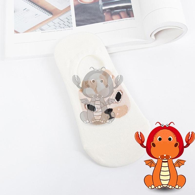 J262 襪子 全棉女士襪子 可愛襪子 卡通狗短襪 夏季薄棉襪子 防滑矽膠隱形襪 休閒女襪 唯龍購物-細節圖3