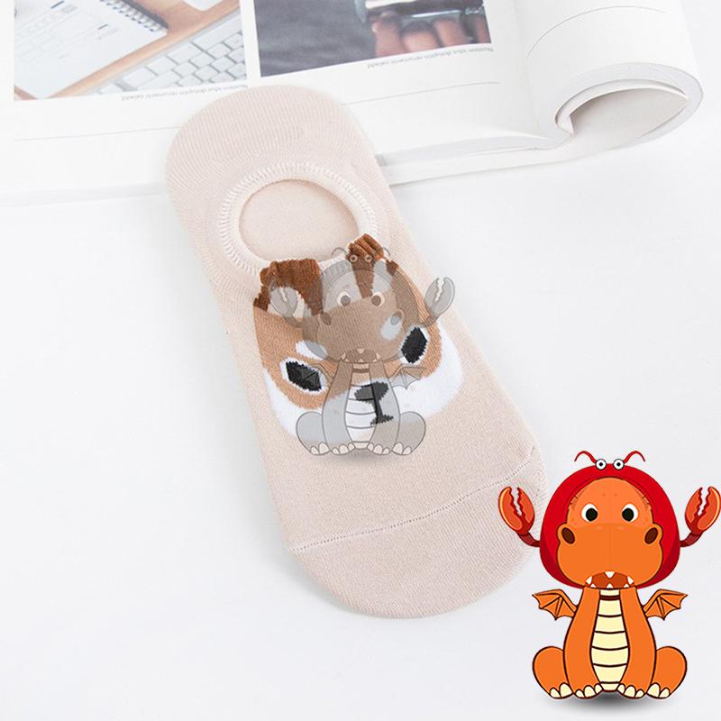 J262 襪子 全棉女士襪子 可愛襪子 卡通狗短襪 夏季薄棉襪子 防滑矽膠隱形襪 休閒女襪 唯龍購物-細節圖6