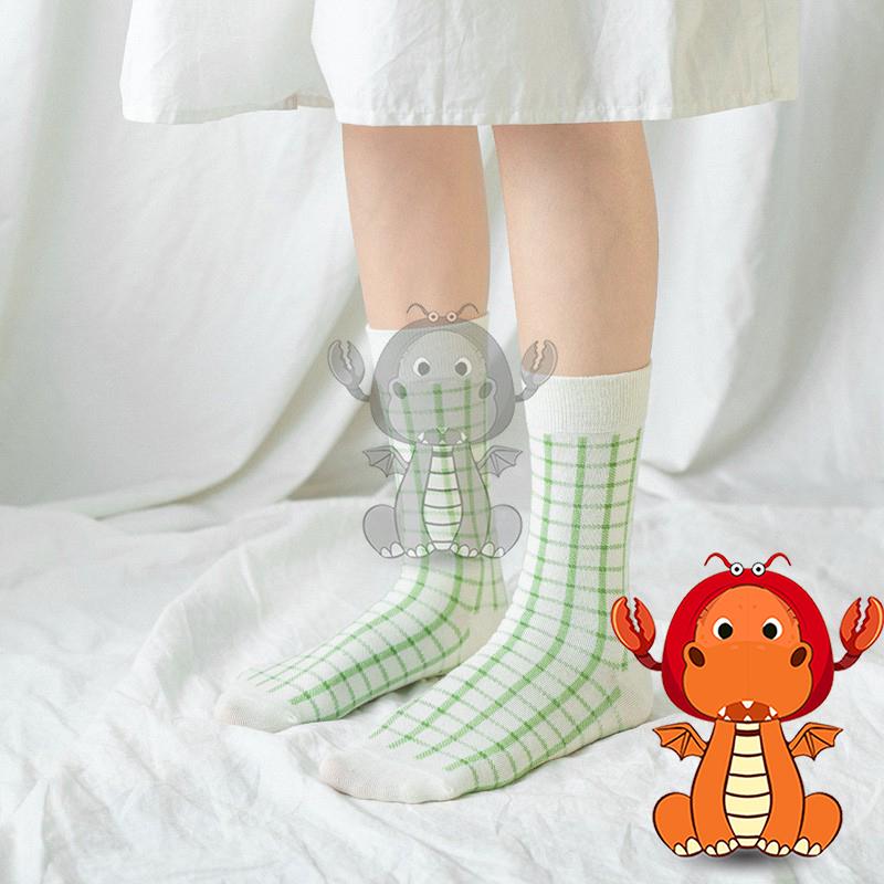 J324 春季新款女襪 綠色系襪子 小清新女士中筒襪 潮流襪子 綠色控 唯龍購物-細節圖4