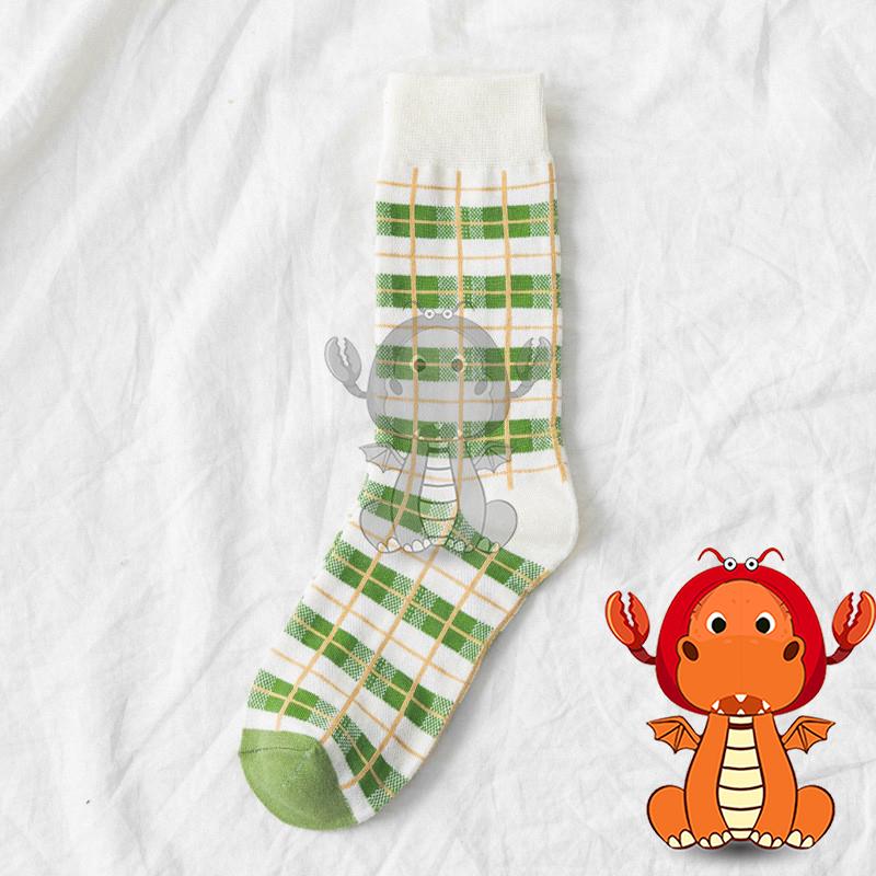 J324 春季新款女襪 綠色系襪子 小清新女士中筒襪 潮流襪子 綠色控 唯龍購物-細節圖5