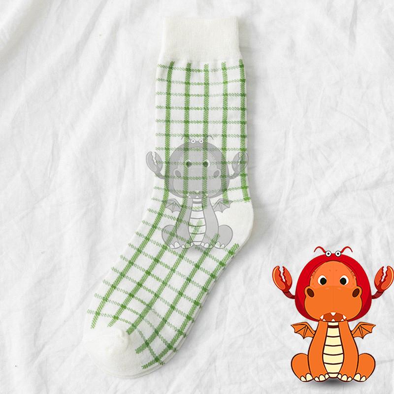 J324 春季新款女襪 綠色系襪子 小清新女士中筒襪 潮流襪子 綠色控 唯龍購物-細節圖6