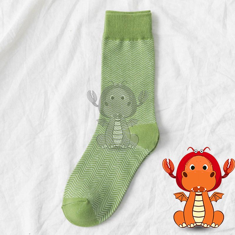 J324 春季新款女襪 綠色系襪子 小清新女士中筒襪 潮流襪子 綠色控 唯龍購物-細節圖7