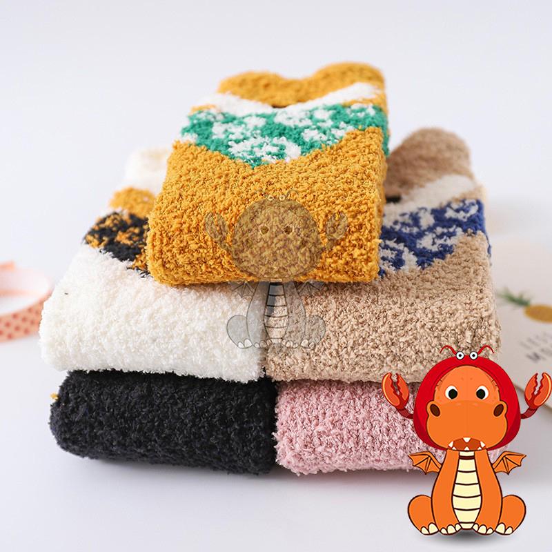 J175 新款襪子 秋冬珊瑚絨居家襪子 卡通可愛貓系女中筒襪 地板襪子 唯龍購物-細節圖9