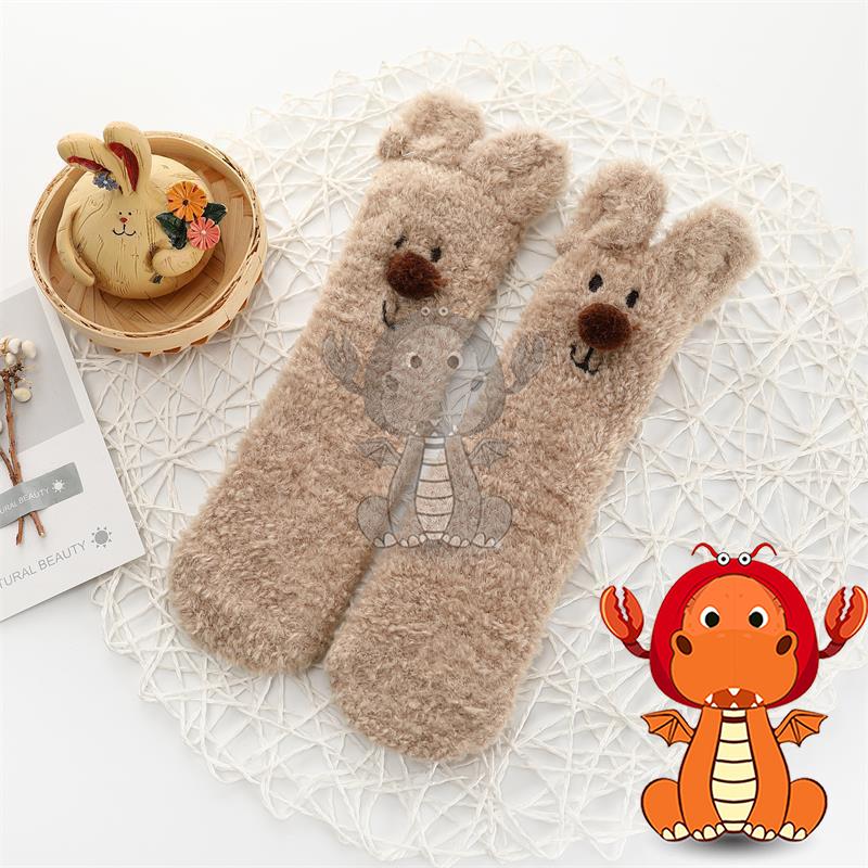 J443 冬季保暖襪子 立體動物女襪 兒童襪子 可愛卡通圖案親子襪 甜美內搭襪子 唯龍購物-細節圖3