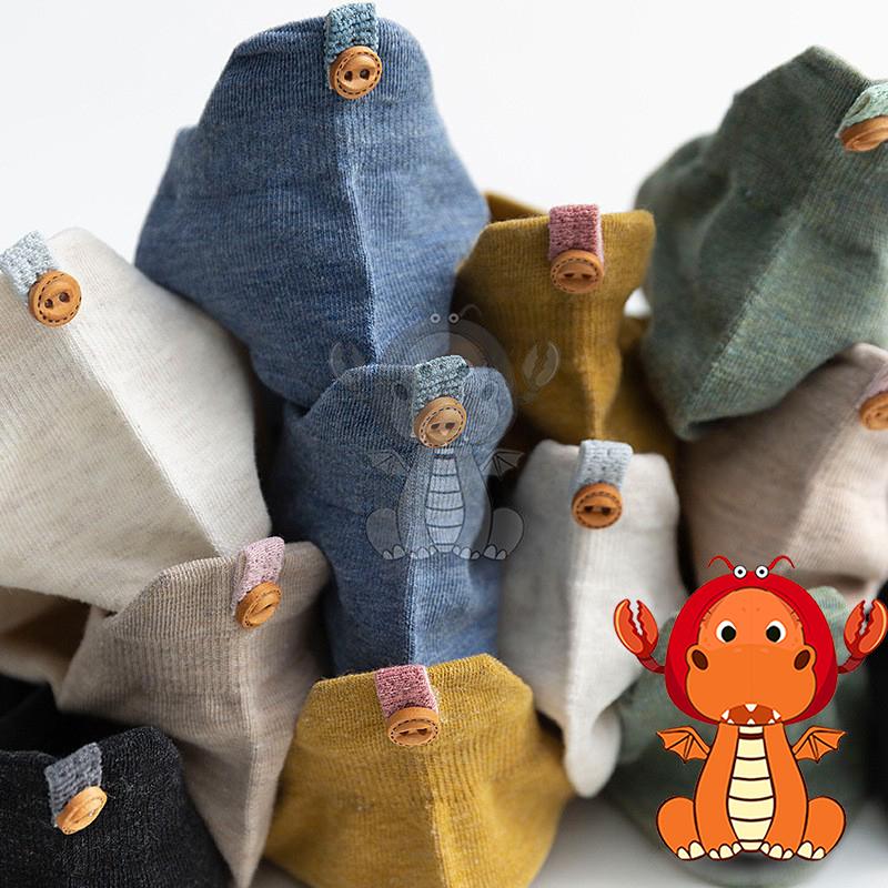 J479 春秋季新款薄款女襪 簡約日系襪子 百搭鈕扣襪子 純色短襪 女襪 唯龍購物-細節圖2