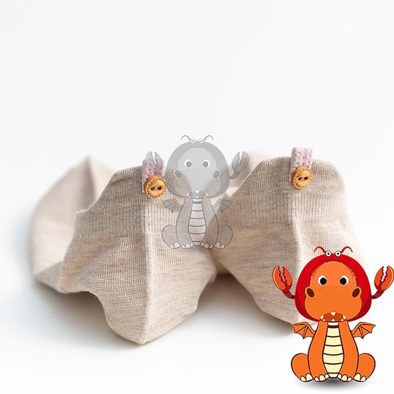 J479 春秋季新款薄款女襪 簡約日系襪子 百搭鈕扣襪子 純色短襪 女襪 唯龍購物-細節圖4