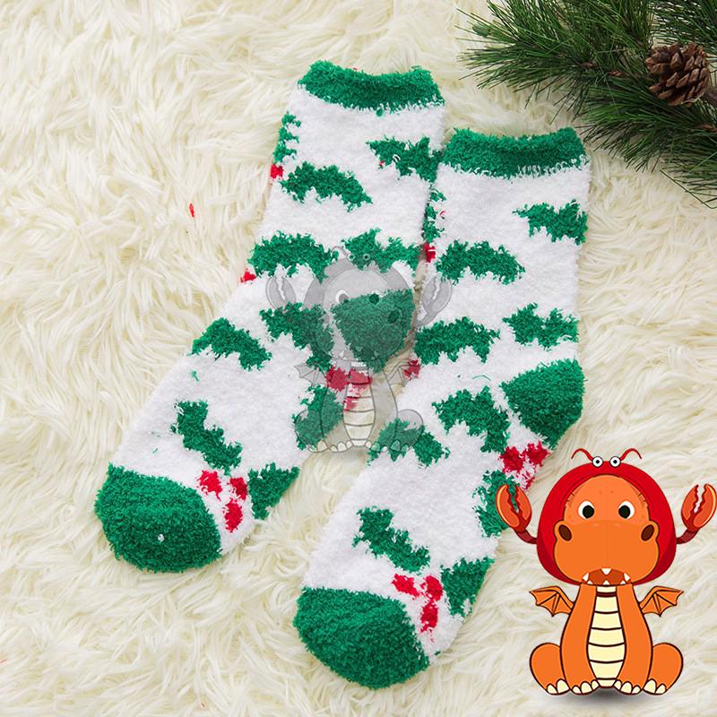 J367 冬季珊瑚絨聖誕襪子 可愛聖誕老人圖案女襪 時尚地板襪 中筒襪 唯龍購物-細節圖9