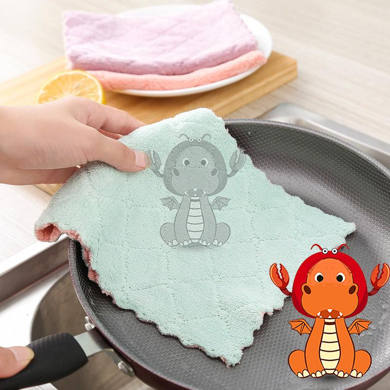 廚房清潔純色雙面強吸水抹布 不掉毛不沾油洗碗巾 兩用百潔布 抹布 唯龍購物-細節圖6