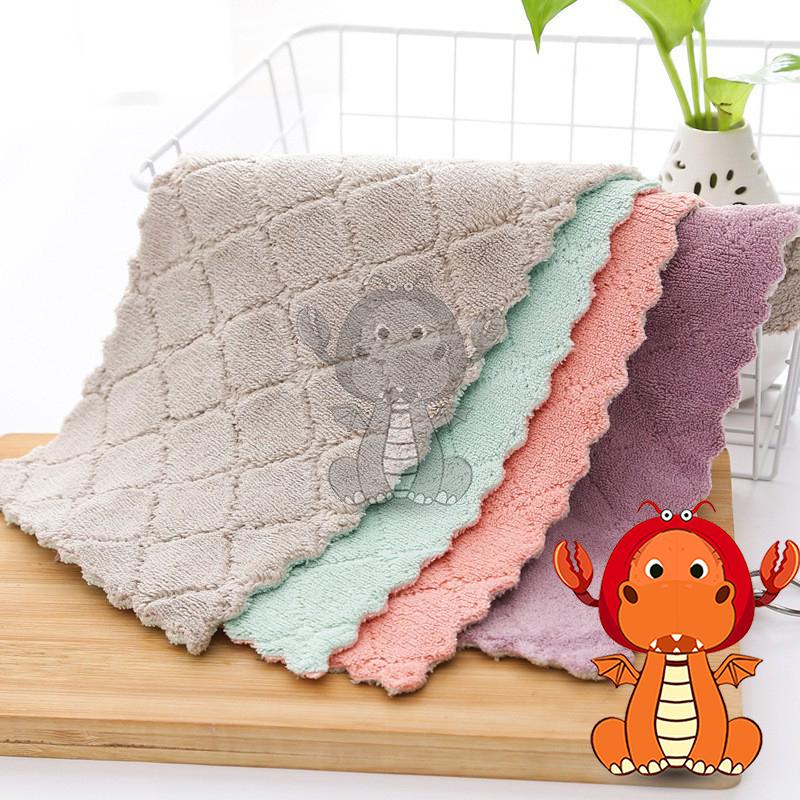 廚房清潔純色雙面強吸水抹布 不掉毛不沾油洗碗巾 兩用百潔布 抹布 唯龍購物-細節圖8