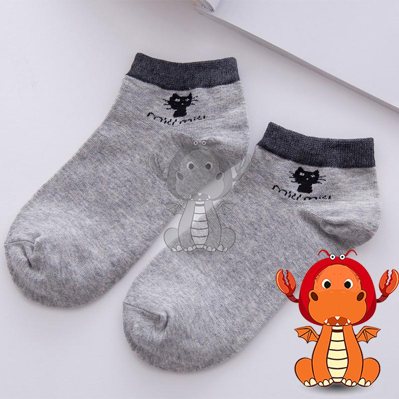 J203 女襪子 可愛卡通襪子 小貓船襪 春秋季全棉女襪 柔軟舒適短襪 小清新隱形襪 唯龍購物-細節圖7