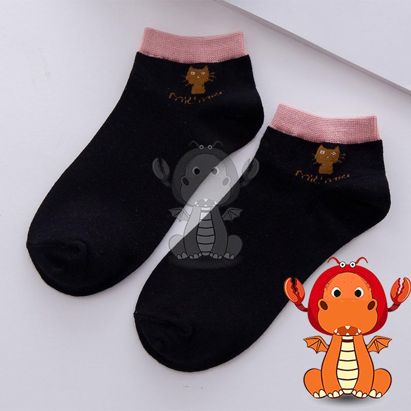 J203 女襪子 可愛卡通襪子 小貓船襪 春秋季全棉女襪 柔軟舒適短襪 小清新隱形襪 唯龍購物-細節圖8