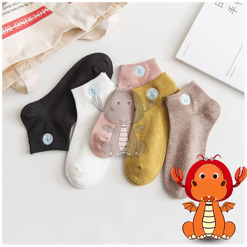 女F-023 女款襪子 春夏季刺繡襪子 幸運草襪子 三葉草船襪 淺口低幫學生襪子 全棉透氣女士短襪 唯龍購物-細節圖2