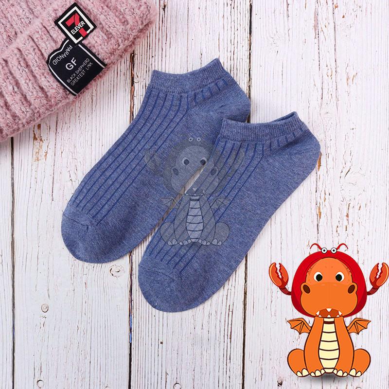 J497 秋季襪子 新款豎條襪子 全棉男士船襪 復古襪子 透氣吸汗純色短襪子 唯龍購物-細節圖8