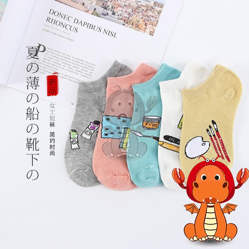 Z-019 春夏新款襪子 可愛日系襪子 卡通襪子 小圖案船襪 女士船襪 輕柔透氣薄款襪 透氣棉襪 唯龍購物-細節圖7