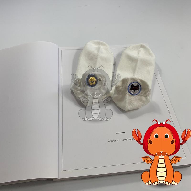 Z-039 女款襪子 夏季船襪 薄款襪子 船襪 透氣吸汗襪子 休閑棉襪子 刺繡狗頭襪子 淺口短襪 唯龍購物-細節圖5