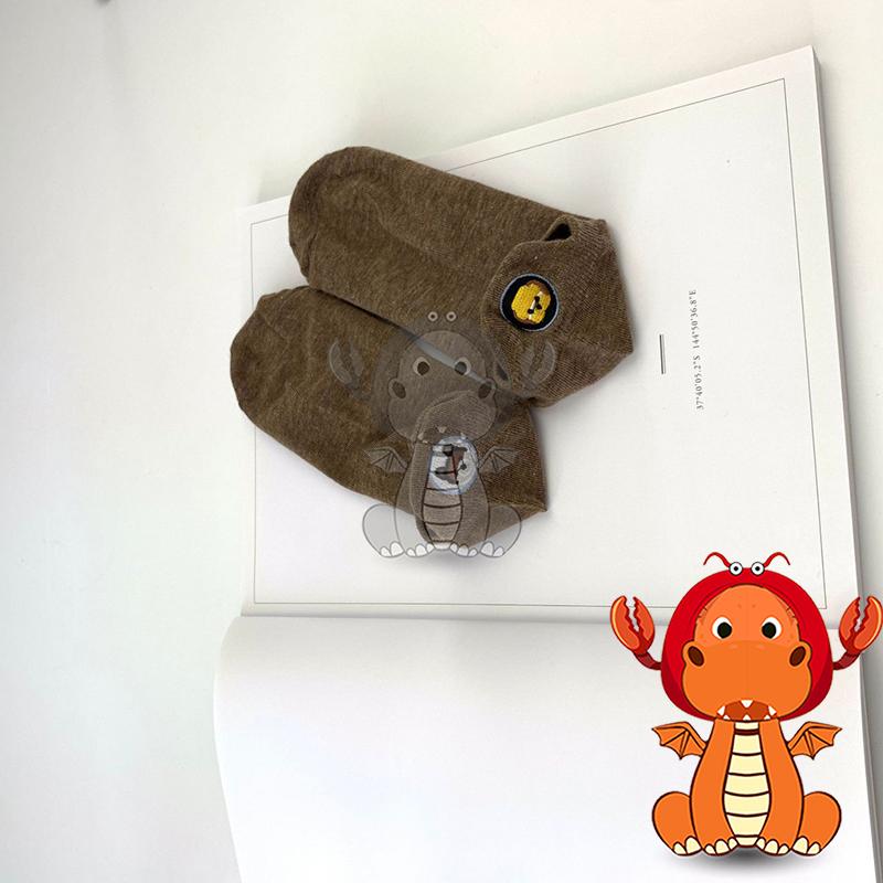 Z-039 女款襪子 夏季船襪 薄款襪子 船襪 透氣吸汗襪子 休閑棉襪子 刺繡狗頭襪子 淺口短襪 唯龍購物-細節圖7