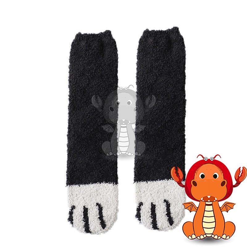 女F-006 秋冬襪子 保暖加厚襪子 貓咪爪印珊瑚絨襪子 女毛巾地板襪 中筒貓爪睡眠襪 唯龍購物-細節圖4