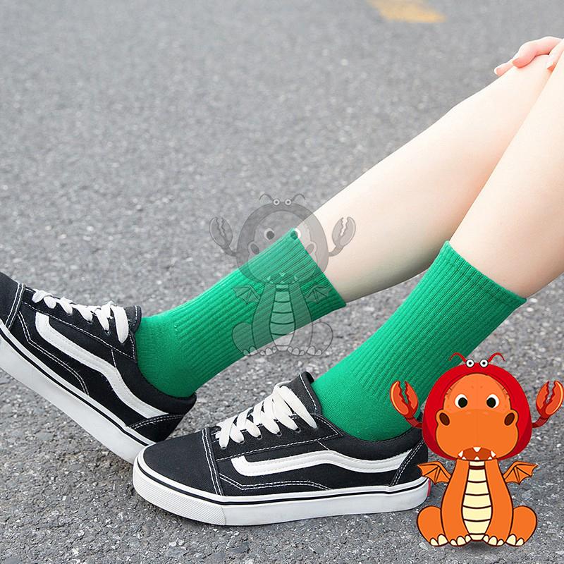 J63 韓版直條中筒 堆堆襪 純色堆襪子 襪子 中筒襪子 彩色襪子 女夏季薄款襪子 日系學院風 中筒襪-細節圖8