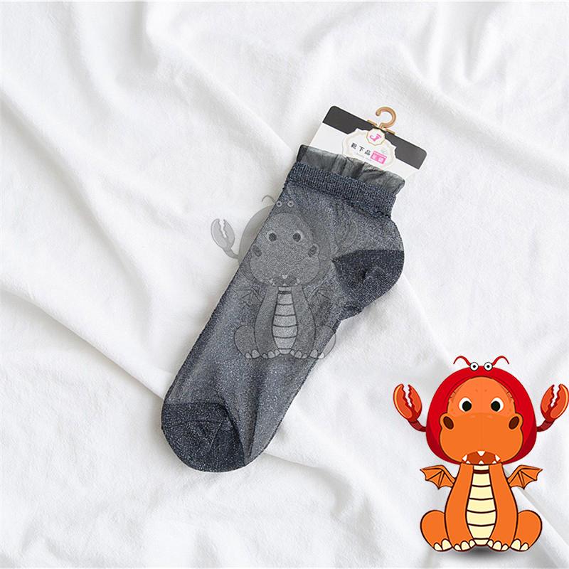 女F-022 女生襪子 夏季薄款襪子 花邊襪子 透明銀卷邊襪子 亮絲時尚中筒襪  唯龍購物-細節圖6