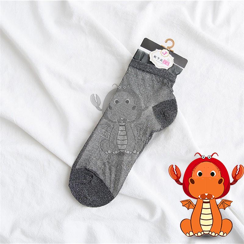 女F-022 女生襪子 夏季薄款襪子 花邊襪子 透明銀卷邊襪子 亮絲時尚中筒襪  唯龍購物-細節圖8