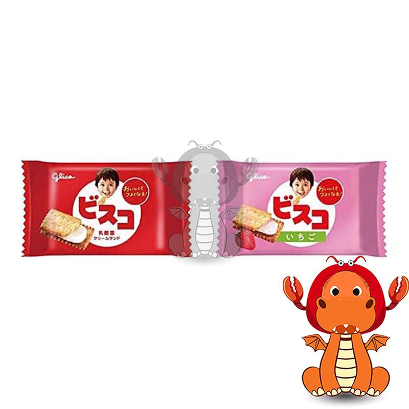 Glico Bisco 必思可 綜合乳酸菌夾心餅乾 一袋 180.3gX22入 Bisco必思可 牛奶草莓口味 唯龍購物-細節圖2