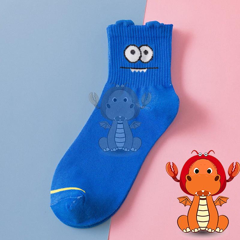 J247 春季襪子 韓版襪子 卡通襪女 女士全棉中筒襪 大眼睛抽條中筒襪 唯龍購物-細節圖6