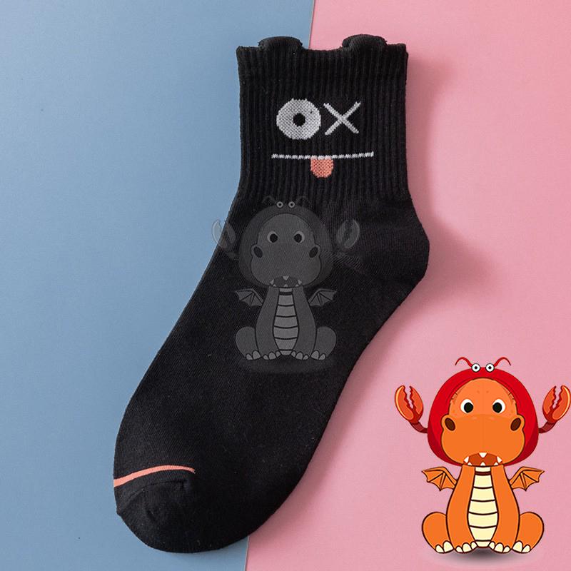J247 春季襪子 韓版襪子 卡通襪女 女士全棉中筒襪 大眼睛抽條中筒襪 唯龍購物-細節圖7
