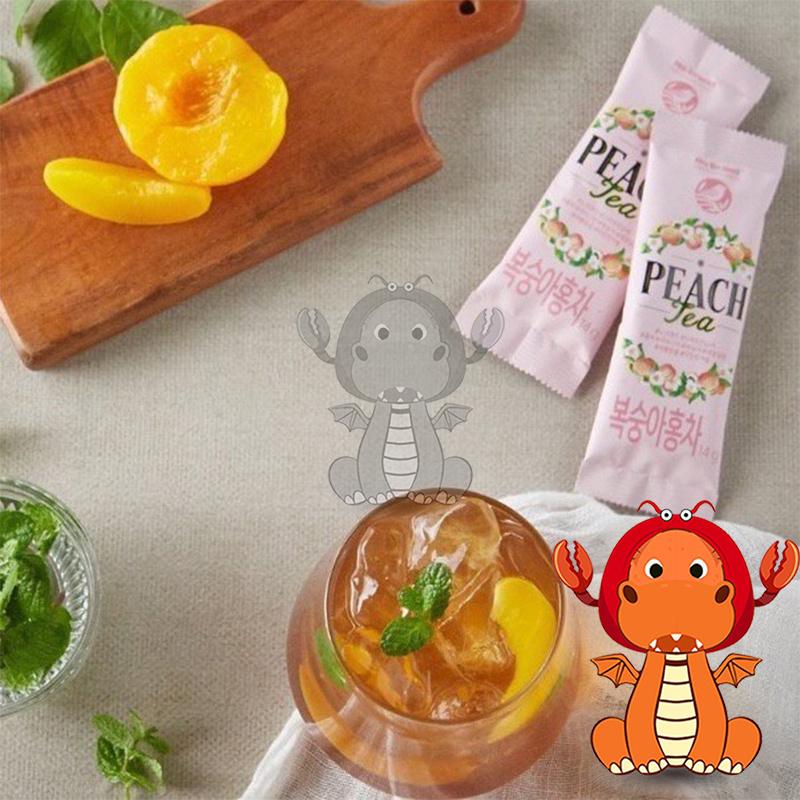 韓國 No brand 蜜桃茶 水果茶 檸檬茶 沖泡飲 檸檬紅茶 水蜜桃紅茶 下午茶 韓國飲料 唯龍購物-細節圖2