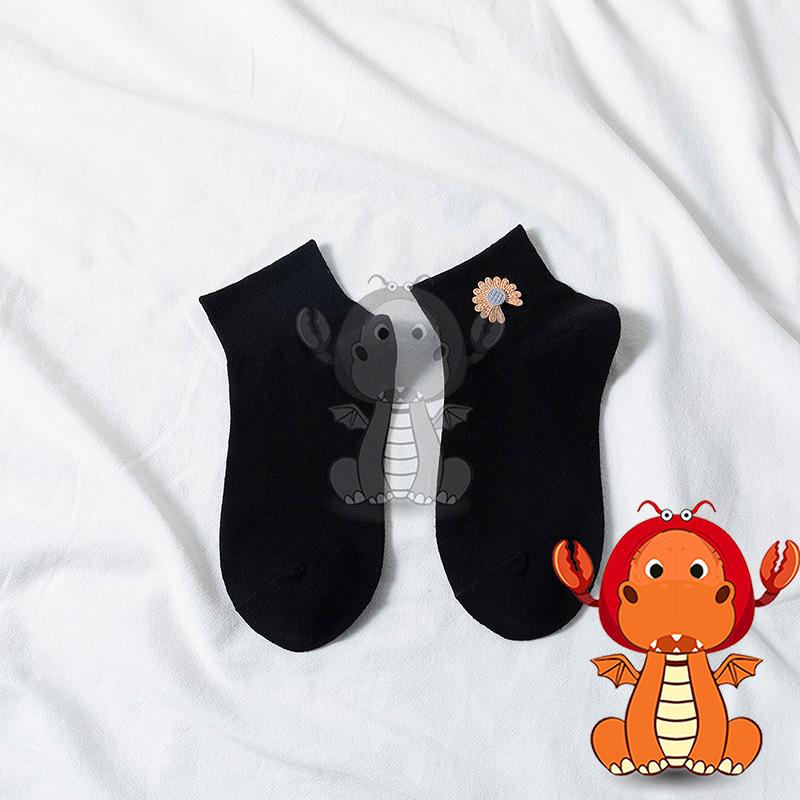 J397 夏季爆款襪子 網紅同款襪子 清新刺繡小雛菊襪子 淺口短襪 女夏天薄款襪子 純色船襪 唯龍購物-細節圖7